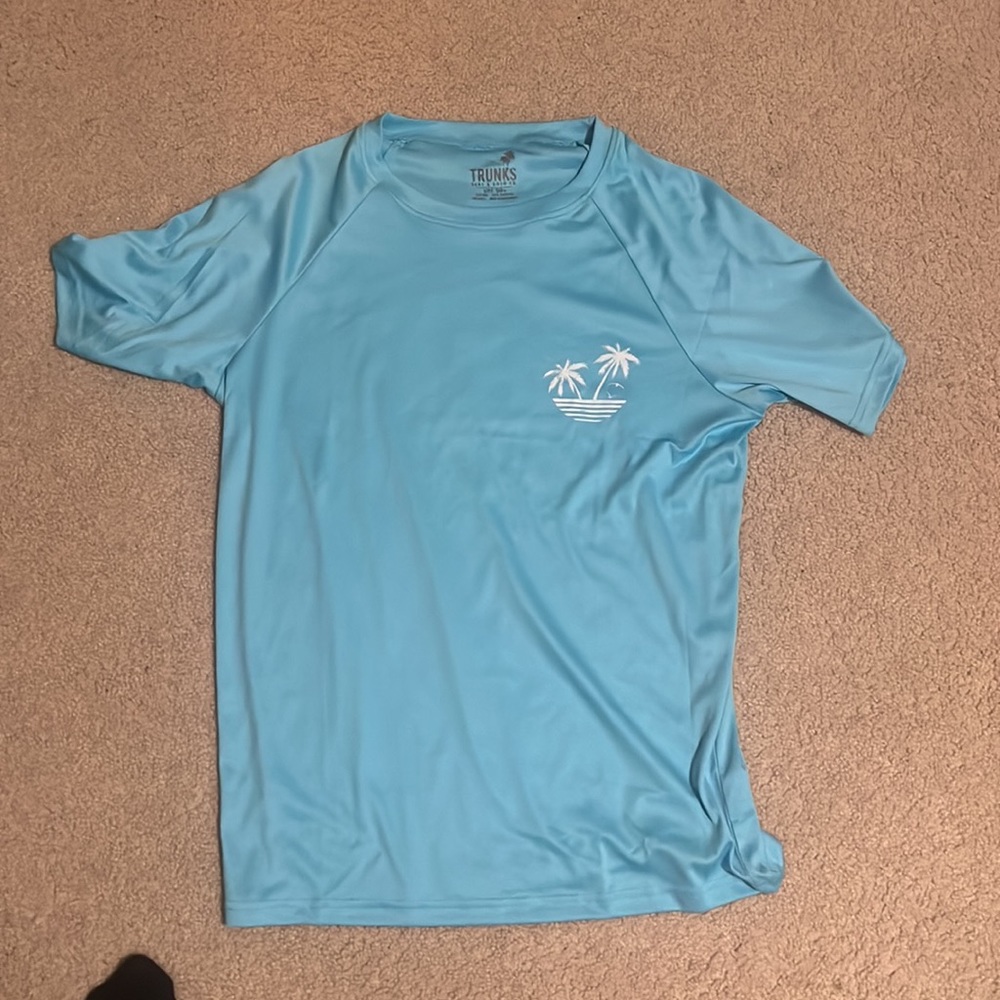 Trunks Surf & Swim Co Short Sleeve Shirt, Medium, Water Shirt, Light Blue